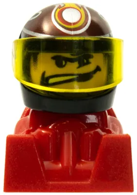 Racer, Wide Mouth, Black Helmet with Pattern, Red Body