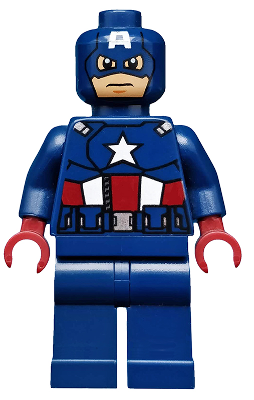 Captain America - Dark Blue Suit with Dark Blue Belt, Dark Red Hands, Mask