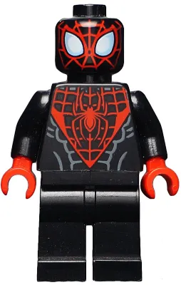 Spider-Man (Miles Morales) - Red Webbing on Head, Red Hands