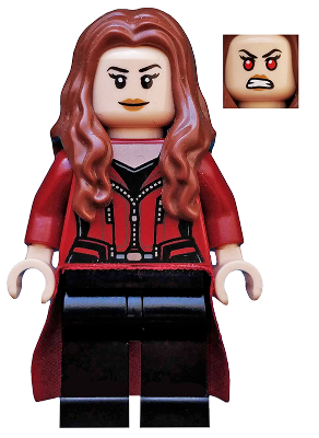 The Scarlet Witch (Wanda Maximoff) - Plain Legs, Reddish Brown Hair, Dark Red Cloth Skirt