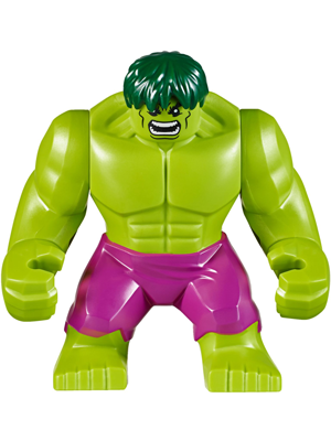 Hulk - Giant, Magenta Pants, Dark Green Hair