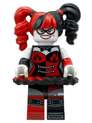 Harley Quinn - Pigtails, Black Eye Mask, Black and Red Tutu