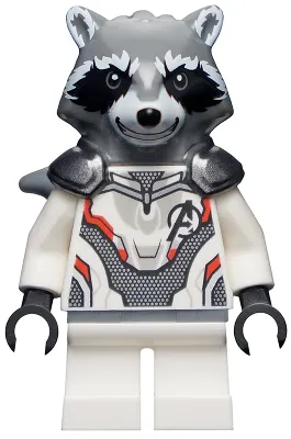 Rocket Raccoon - White Jumpsuit, Dark Bluish Gray Head