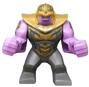 Thanos - Large Figure, Dark Bluish Gray Outfit with Gold Armor, Pearl Gold Helmet