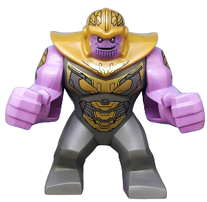Thanos - Large Figure, Dark Bluish Gray Outfit with Gold Armor, Pearl Gold Helmet