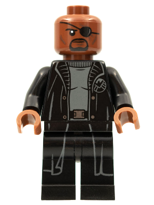 Nick Fury - Gray Sweater and Black Trench Coat, No Shirt Tail