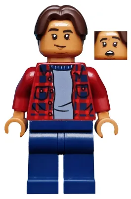 Ned Leeds - Dark Red Plaid Shirt, Dark Blue Legs