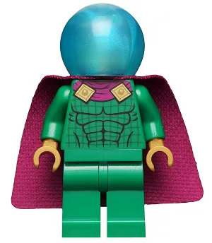Mysterio - Light Bluish Gray Head, Satin Trans-Light Blue Helmet, Single Hole Cape