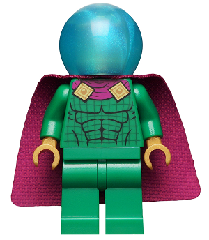 Mysterio - Light Bluish Gray Head, Satin Trans-Light Blue Helmet, Single Hole Cape