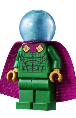 Mysterio - Light Bluish Gray Head, Satin Trans-Light Blue Helmet, Double Hole Cape