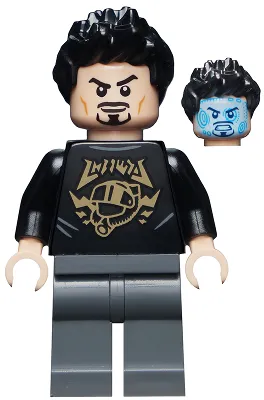 Tony Stark - Black Shirt with Gold Helmet