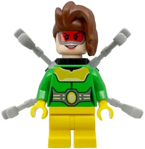 Doc Ock - Female, Medium Legs, Bright Green Jacket, Large Goggles, Light Bluish Gray Arms