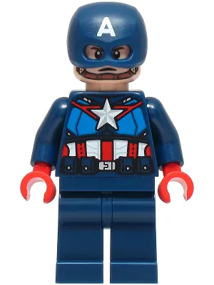 Captain America - Dark Blue Suit with Dark Blue Belt, Red Hands, Helmet