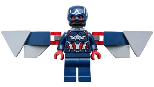 Captain America (Sam Wilson) - Dark Blue Suit, Dark Blue Plain Legs, Backpack and Wings