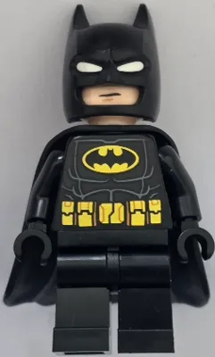 Batman - Black Suit, Yellow Belt with Medium Nougat Details, Cowl with White Eyes, Flexible Rubber Cape