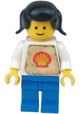 Shell - Classic - Blue Legs, Black Pigtails Hair (Torso with Trapezoid Sticker)