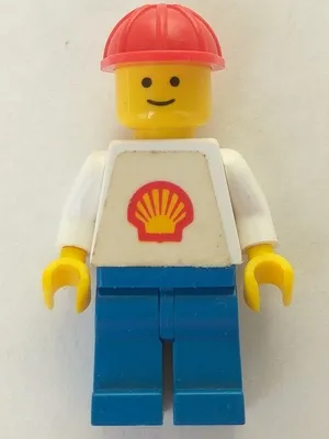 Shell - Classic - Blue Legs, Red Construction Helmet (Torso with Trapezoid Sticker)