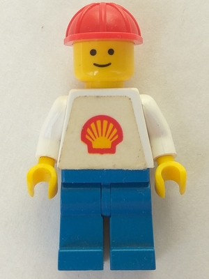 Shell - Classic - Blue Legs, Red Construction Helmet (Torso with Trapezoid Sticker)