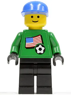 Soccer Player - US Goalie, US Flag Torso Sticker on Front, White Number Sticker on Back (1, 18 or 22, specify number in listing)