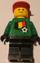 Soccer Player - Belgian Goalie, Belgian Flag Torso Sticker on Front, White Number Sticker on Back (1, 18 or 22, specify number in listing)