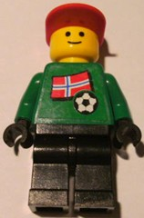Soccer Player - Norwegian Goalie, Norwegian Flag Torso Sticker on Front, White Number Sticker on Back (1, 18 or 22, specify number in listing)