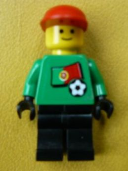 Soccer Player - Portuguese Goalie, Portuguese Flag Torso Sticker on Front, White Number Sticker on Back (1, 18 or 22, specify number in listing)