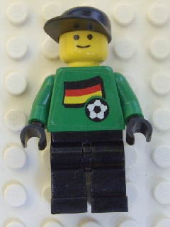 Soccer Player - German Goalie, German Flag Torso Sticker on Front, White Number Sticker on Back (1, 18 or 22, specify number in listing)