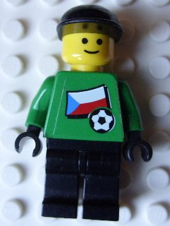 Soccer Player - Czech Goalie, Czech Flag Torso Sticker on Front, White Number Sticker on Back (1, 18 or 22, specify number in listing)