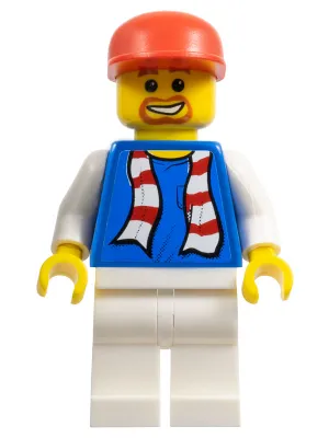 Soccer Fan Blue - White Legs, Striped Scarf Torso Sticker