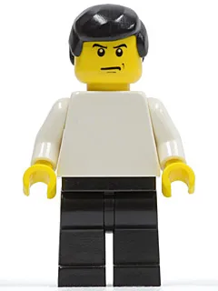 Plain White Torso with White Arms, Black Legs, Black Male Hair (Soccer Player)