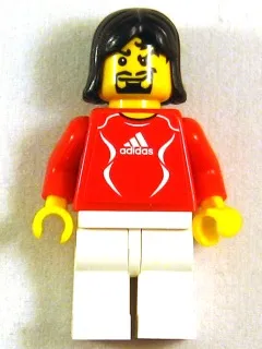 Soccer Player Red - Adidas Logo, Red and White Torso Stickers (#15)