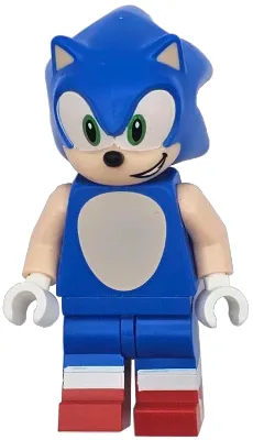 Sonic the Hedgehog - Light Nougat Face and Arms, Open Mouth Smile to Left