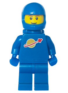 Classic Space - Blue with Air Tanks and Motorcycle (Standard) Helmet, Brown Eyebrows, Thin Grin (Reissue)