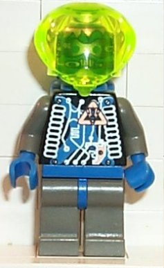 Insectoids Zotaxian Alien - Male, Gray and Blue with Silver Circuits and Hoses (Lieutenant Maverick)