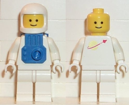 Classic Space - White with Blue Jet Pack with Stud On Front