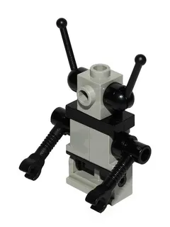 Classic Space Droid - Hinge Base, Light Gray with Black Arms and Antennas