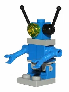 Classic Space Droid - Plate Base, Blue and Light Gray with Trans-Yellow Eye and Black Antennas