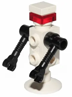Futuron Droid, White with Black Arms, Trans Red Eye