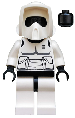 Imperial Scout Trooper - Plain Black Head, Dark Bluish Gray Torso Print