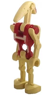 Security Battle Droid - Dark Red Torso with Tan Insignia, Angled Arms