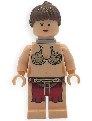 Princess Leia - Jabba Slave Outfit, Reddish Brown Ponytail, Neck Bracket