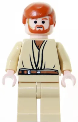 Obi-Wan Kenobi - Light Nougat, Dark Orange Hair, Tan Legs, Gold Headset