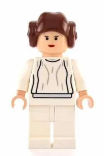 Princess Leia - White Dress, Simple Belt, Small Eyes, Smooth Hair