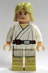 Luke Skywalker - Tatooine, Light Nougat, Long Hair, White Tunic, Tan Legs