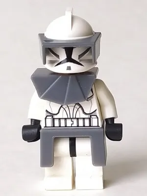 Clone Trooper (Phase 1) - Dark Bluish Gray Visor, Pauldron, and Kama, Large Eyes