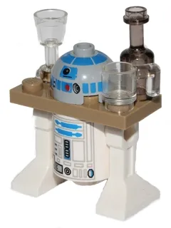 Astromech Droid, R2-D2 - Dark Tan Serving Tray, Light Bluish Gray Head