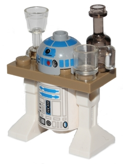 Astromech Droid, R2-D2 - Dark Tan Serving Tray, Light Bluish Gray Head