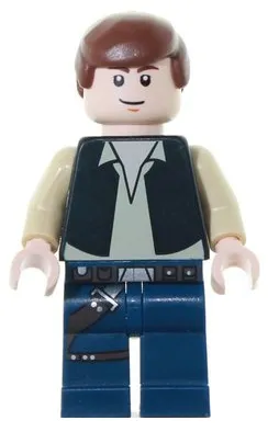 Han Solo - Black Vest over Tan Shirt, Dark Blue Legs with Belts