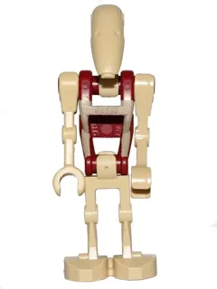 Security Battle Droid - Dark Red Torso with Tan Insignia, Angled Arm and Straight Arm