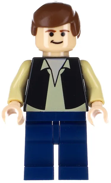 Han Solo - Black Vest over Tan Shirt, Dark Blue Plain Legs